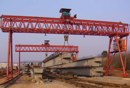 Truss type engineering gantry crane for lifting concrete beam